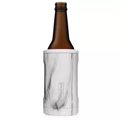 BrüMate Hopsulator Bott'l Insulated Bottle Cooler for Standard 12oz Glass Bottles | Glass Bottle Coozie Insulated Stainless Steel Drink Holder for Beer and Soda (Carrara)