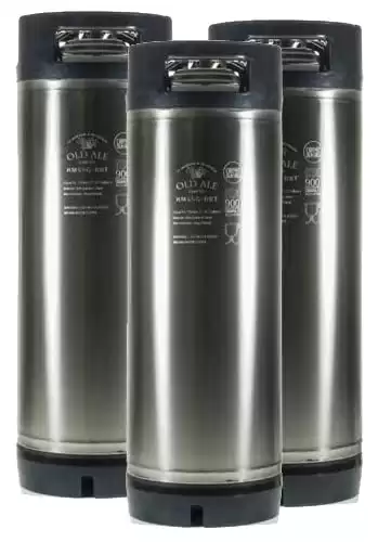 The Homebrew Shop 5 Gallon Home Brew Keg – New Ball Lock – Stainless Steel Product Tank (3 Pack) (5 Gal)