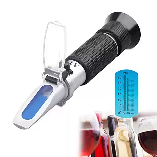 Brix Refractometer with Dual Scale-Specific Gravity 1.000-1.130 and Brix 0-32%